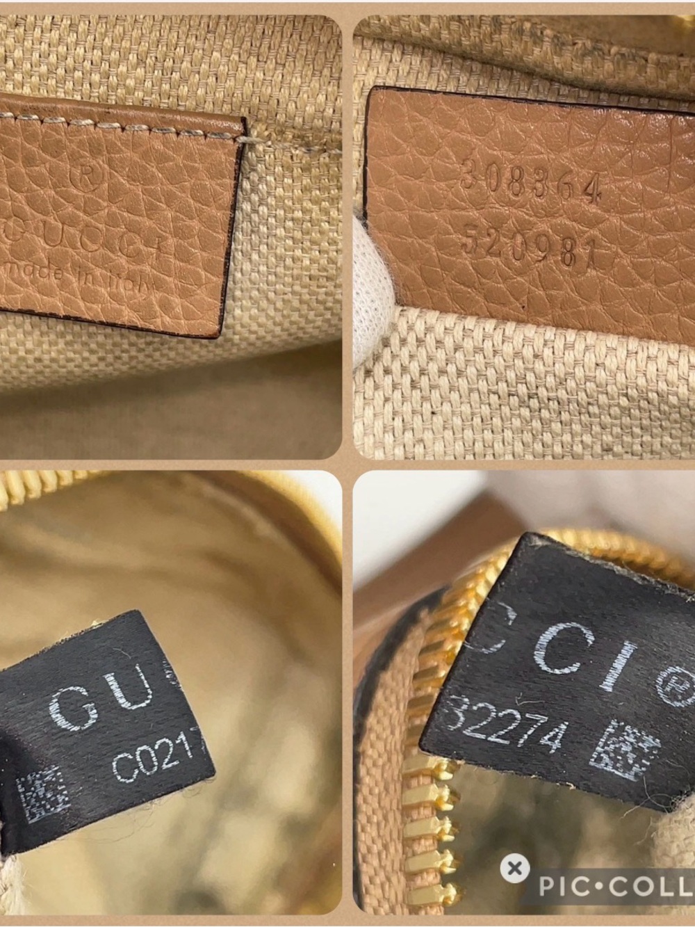 Auth GUCCI Sawhorse Small Disco Bag Pebbled Leather Beige 308364 W/Box/Dust-bag - Picture 7 of 11